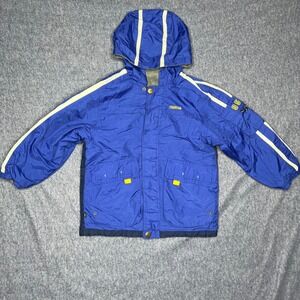 Vintage Reversible OshKosh B'gosh Kids Hooded Jacket with Fleece Lining Size L/7